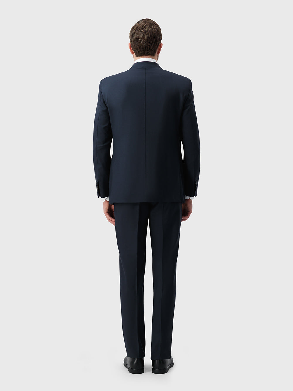 Двубортный костюм Paris Line из 95% шерсти и 5% кашемира — цвет барвинок