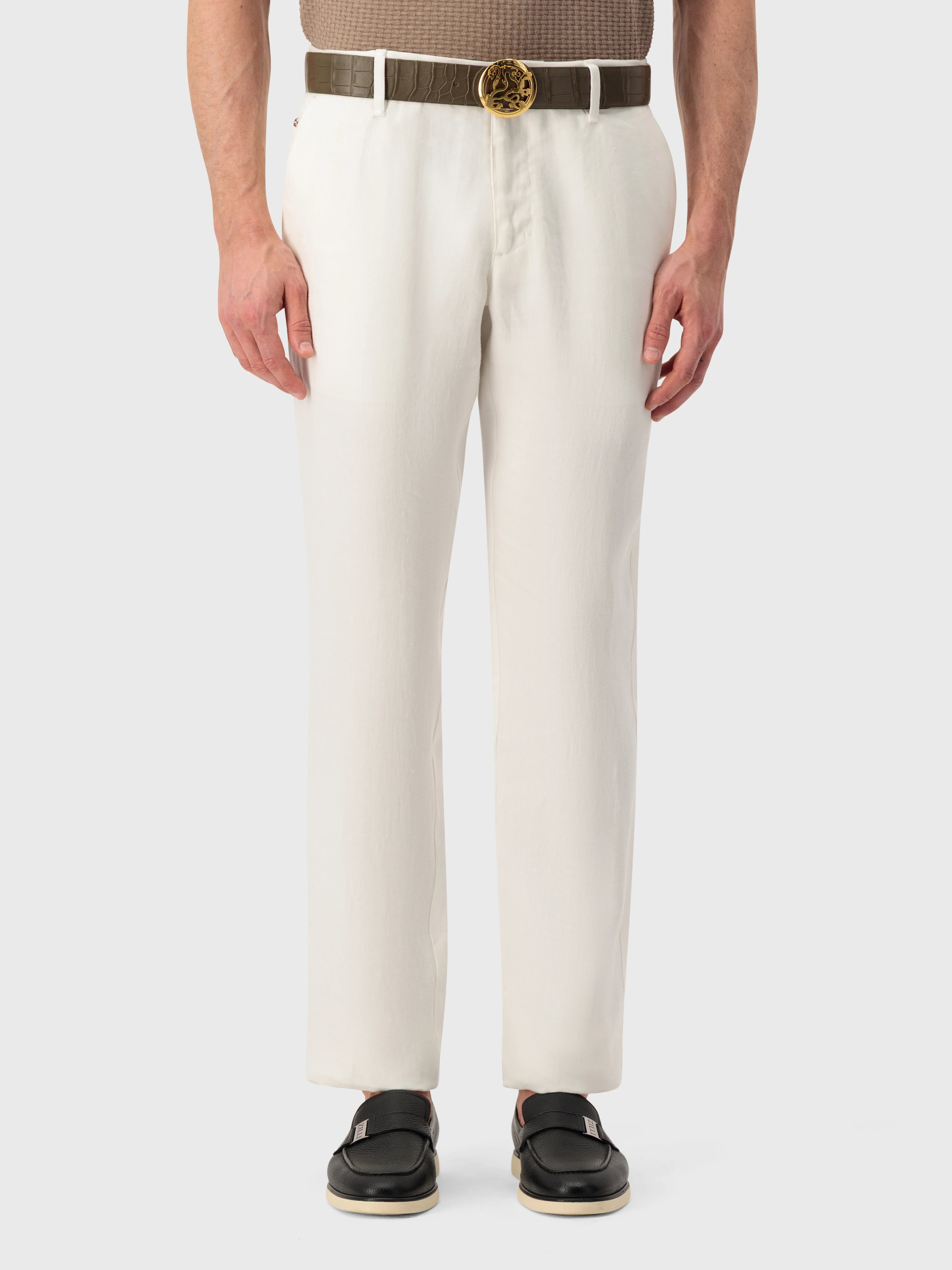 Ремень с золотой пряжкой в виде льва из крокодила - военный