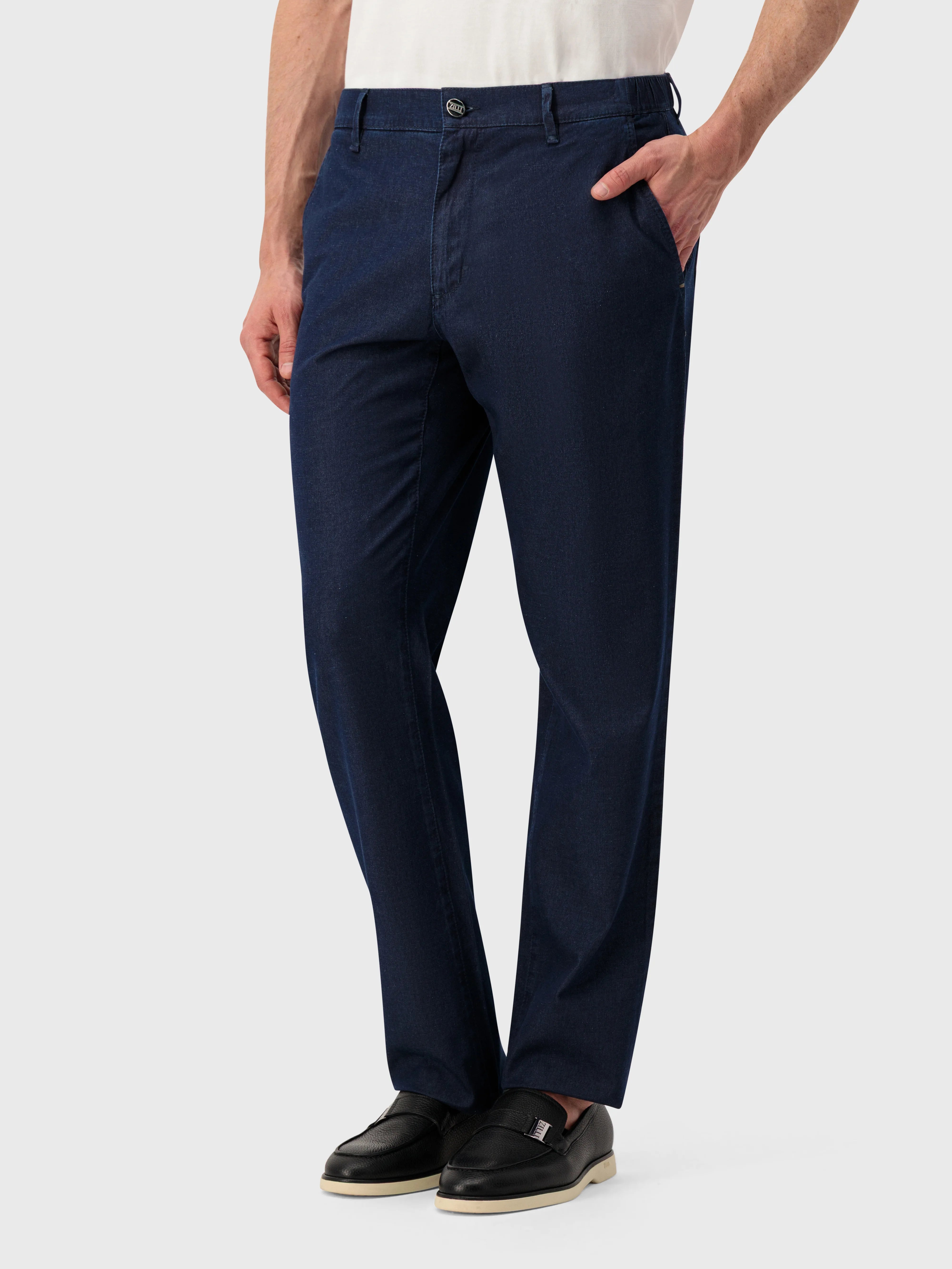 Брюки в обтяжку - Синий военный