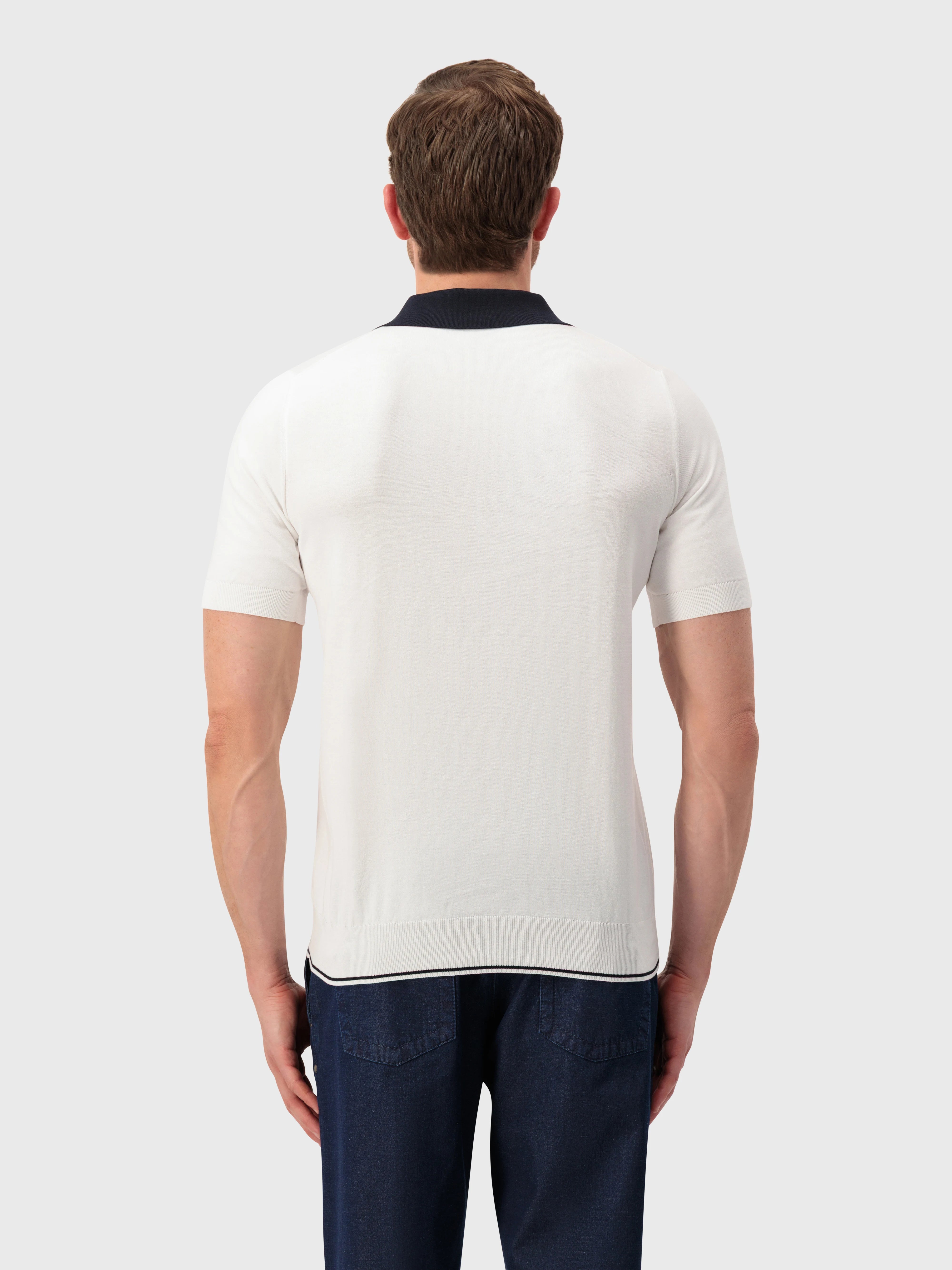 Рубашка-поло с геометрическим узором - Натуральный белый