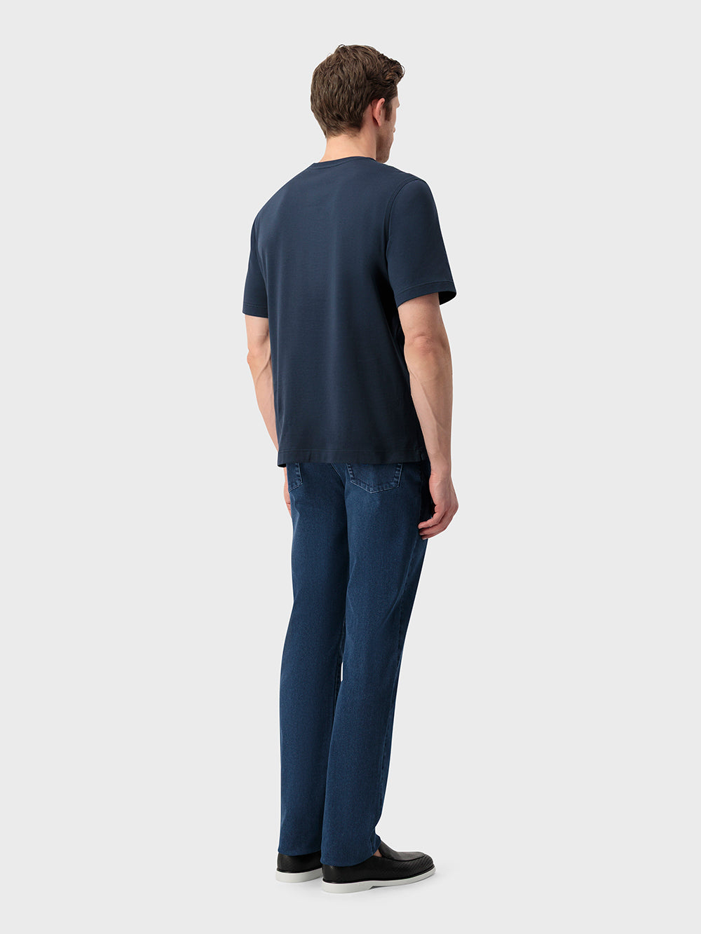 Хлопковая рубашка с нагрудным карманом ZILLI - Синий ВМФ