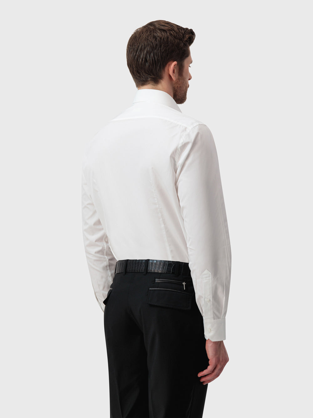 Классическая формальная рубашка с одним швом - Белый