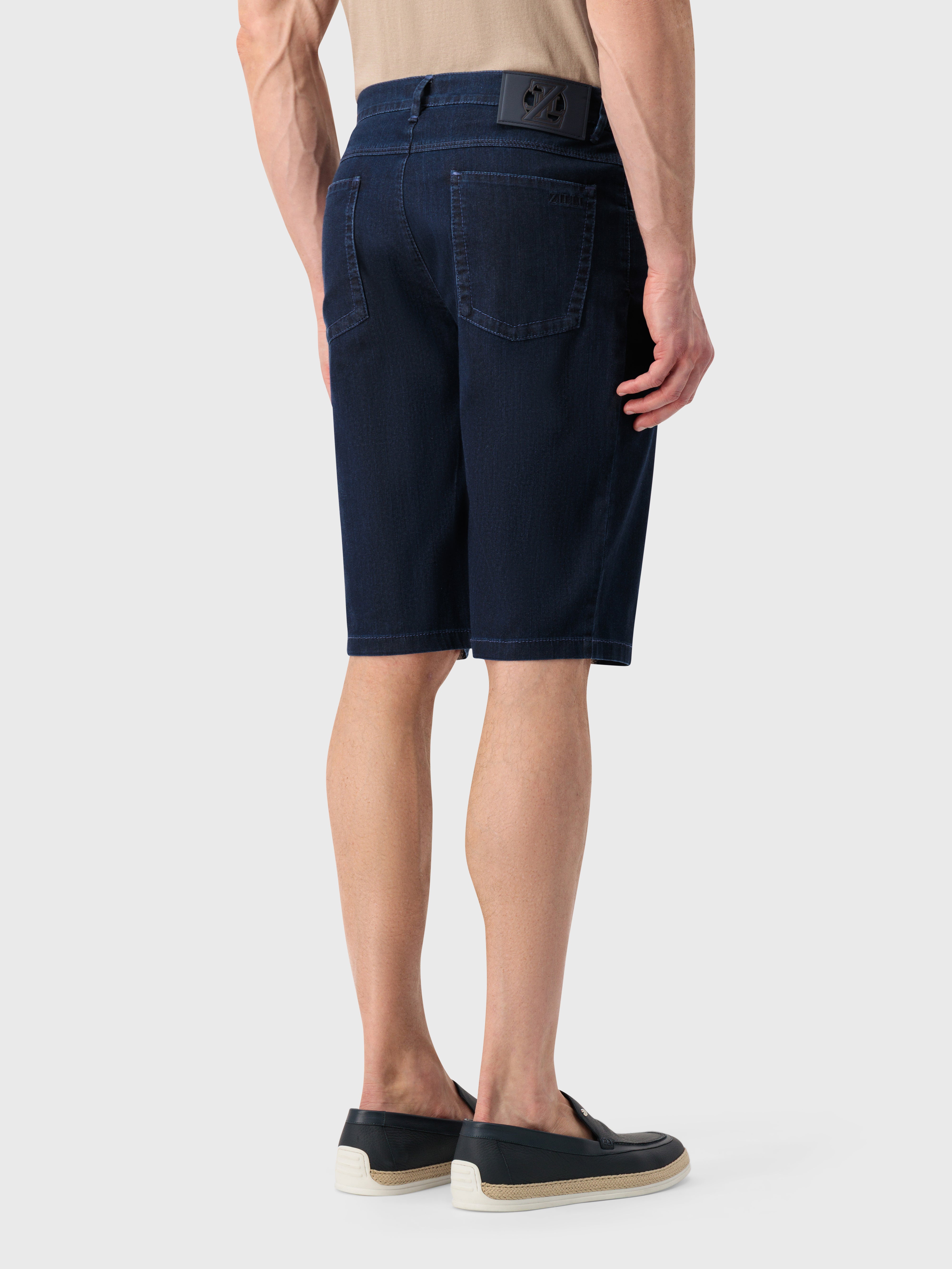 Хлопковые джинсовые шорты с вышивкой ZILLI - Синие джинсы