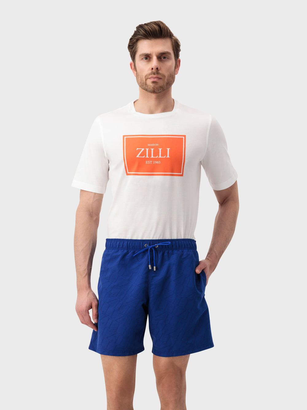 Шорты для плавания "Maison ZILLI EST 1965" - Электрический синий