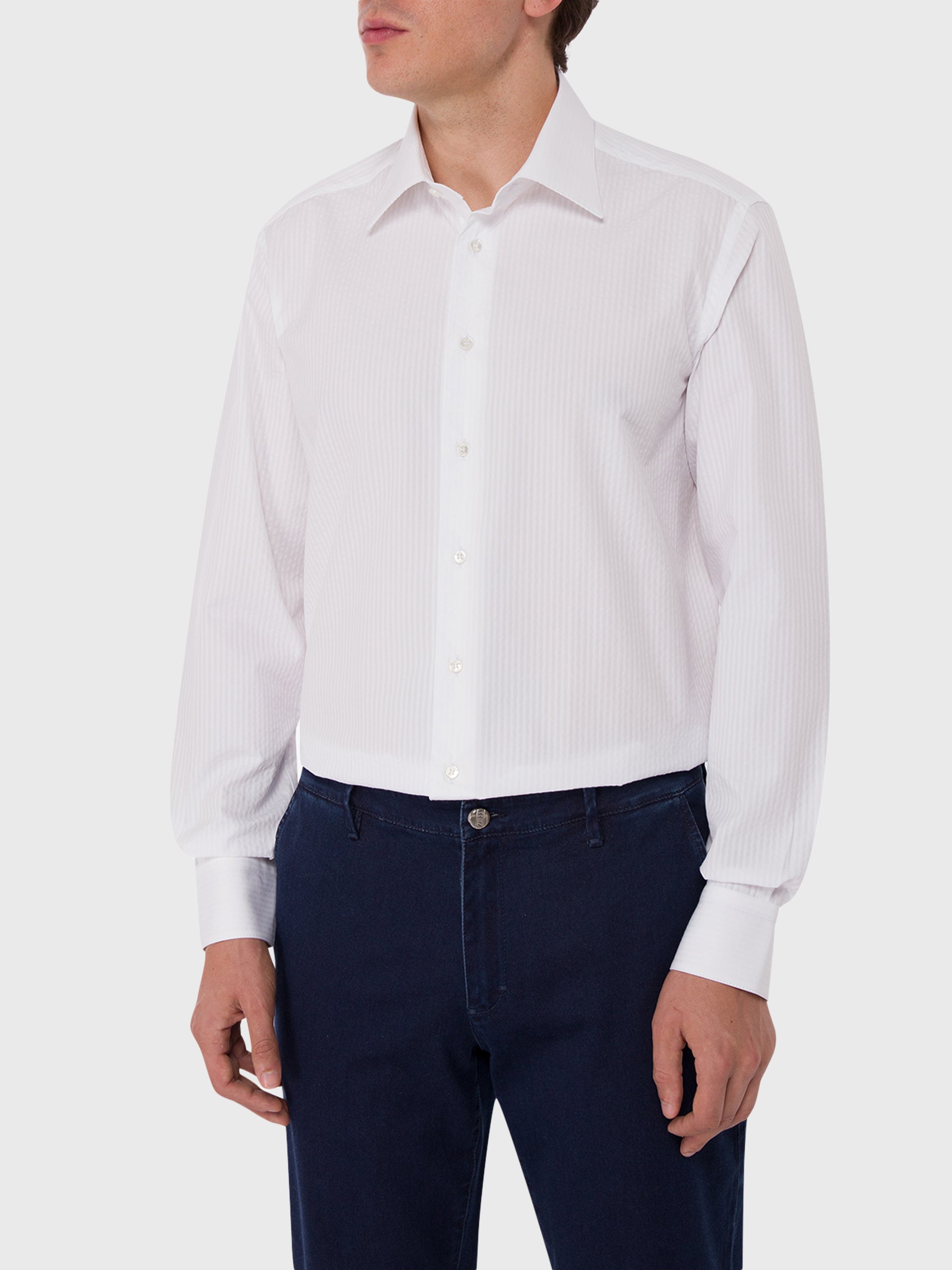 Хлопковая рубашка с длинными рукавами