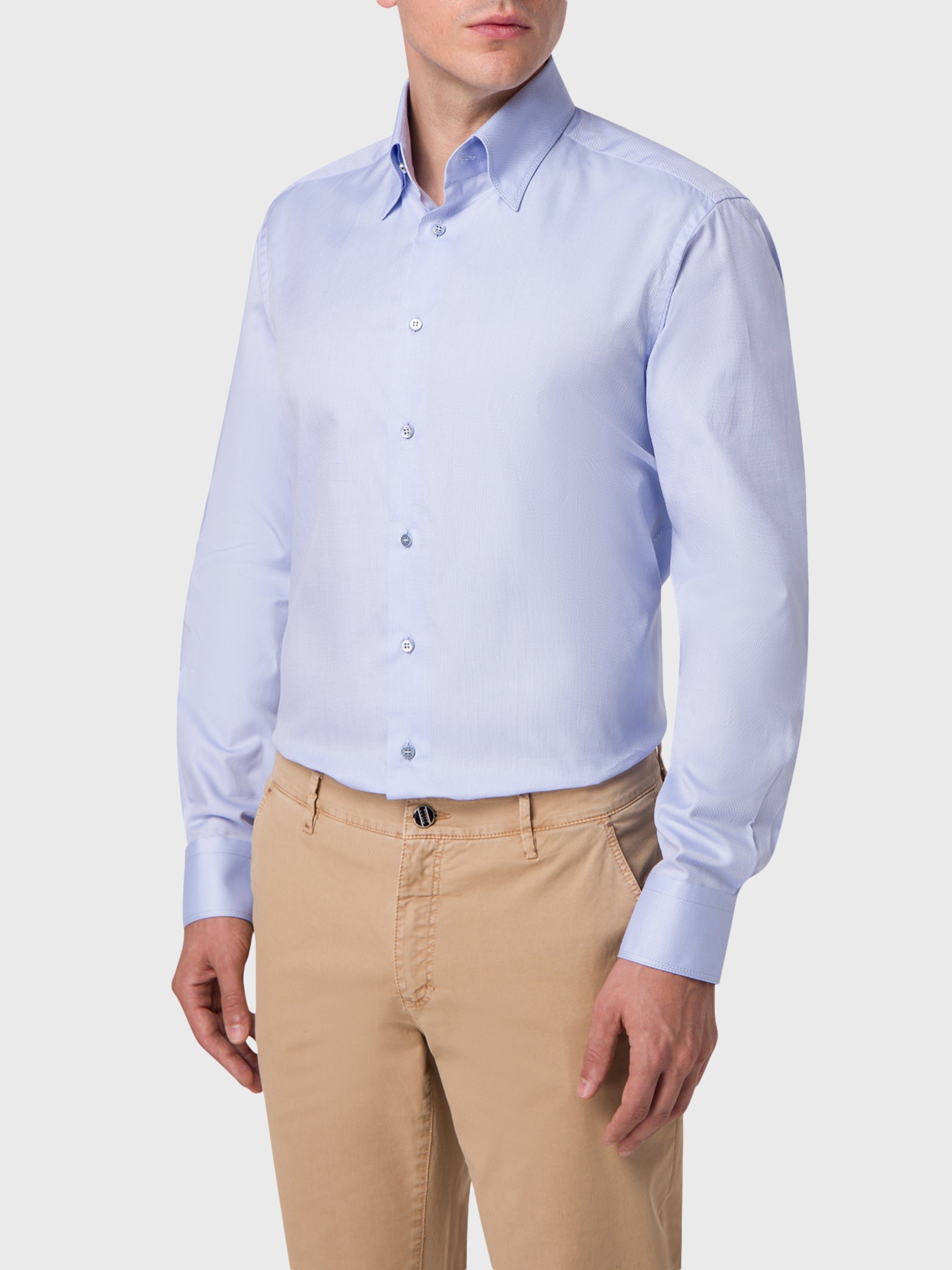 Рубашка с длинным рукавом с тройной строчкой