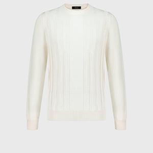 Свитер с круглым вырезом белый