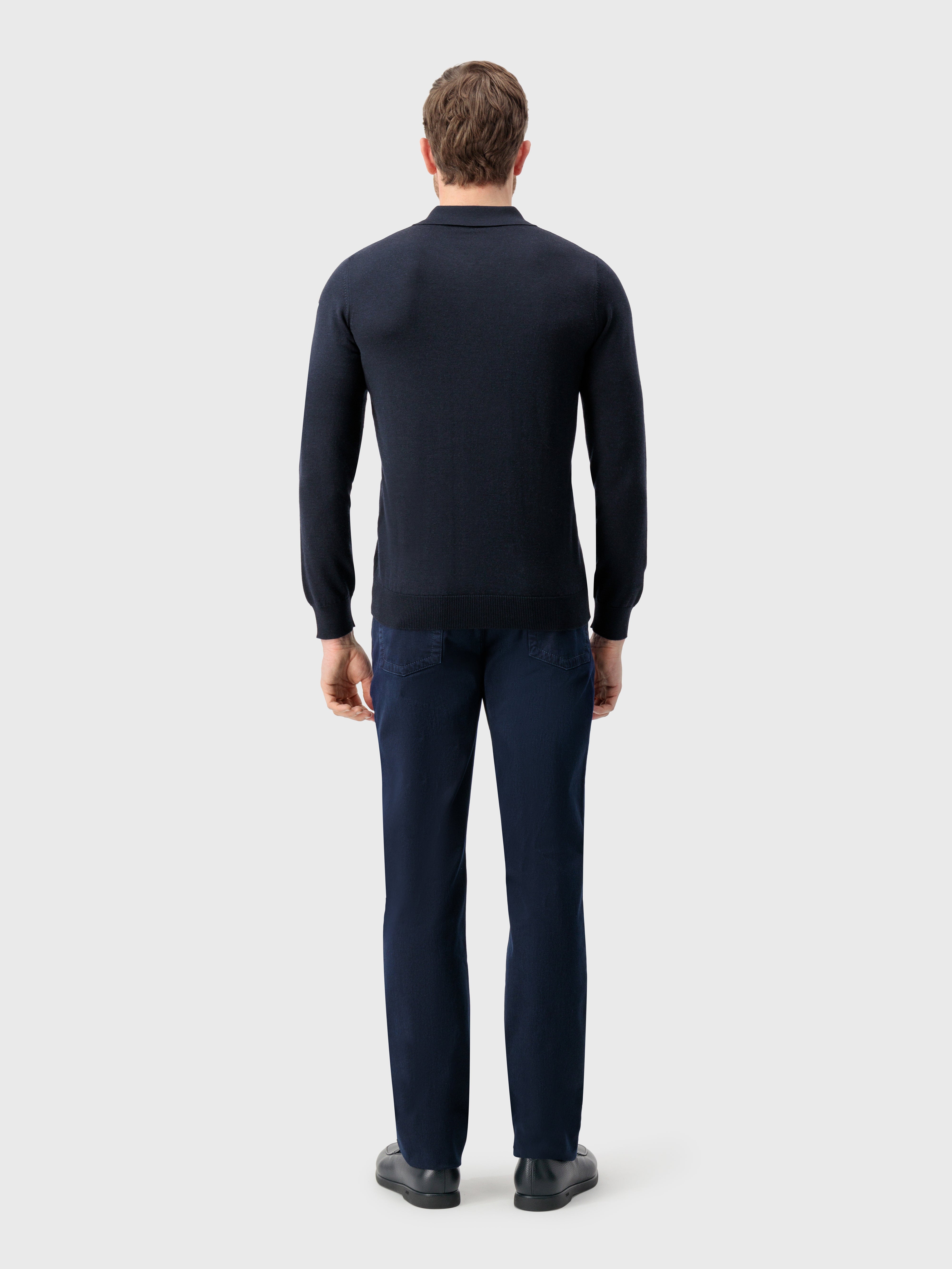 Поло на молнии Темно-морской