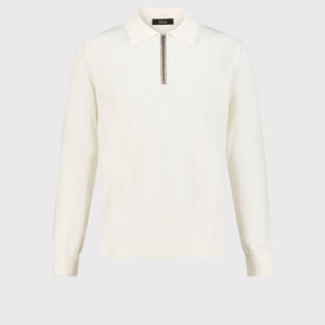 Поло из кашемира и шелка белое