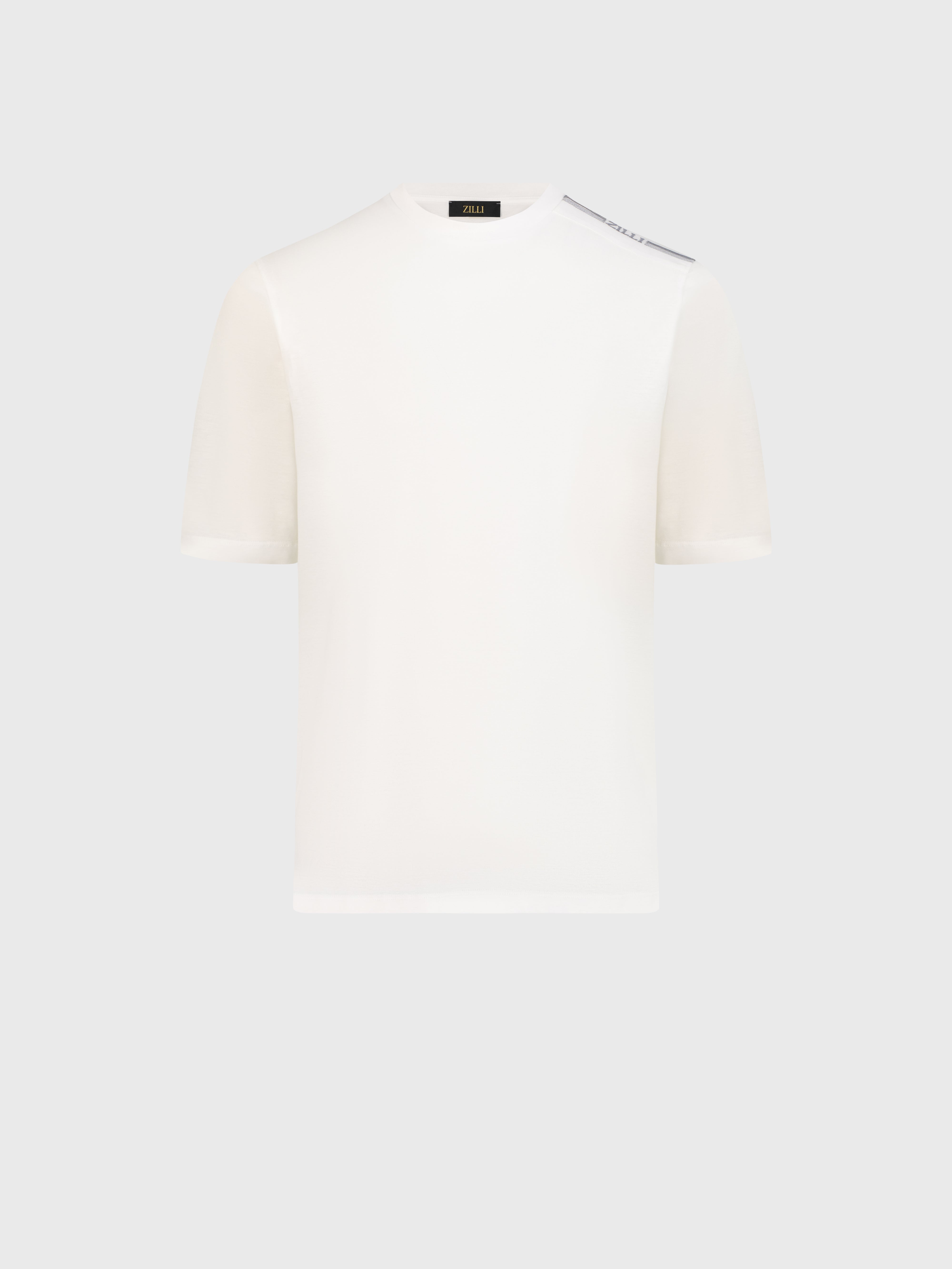 Футболка с вышивкой в виде четырех полос белая