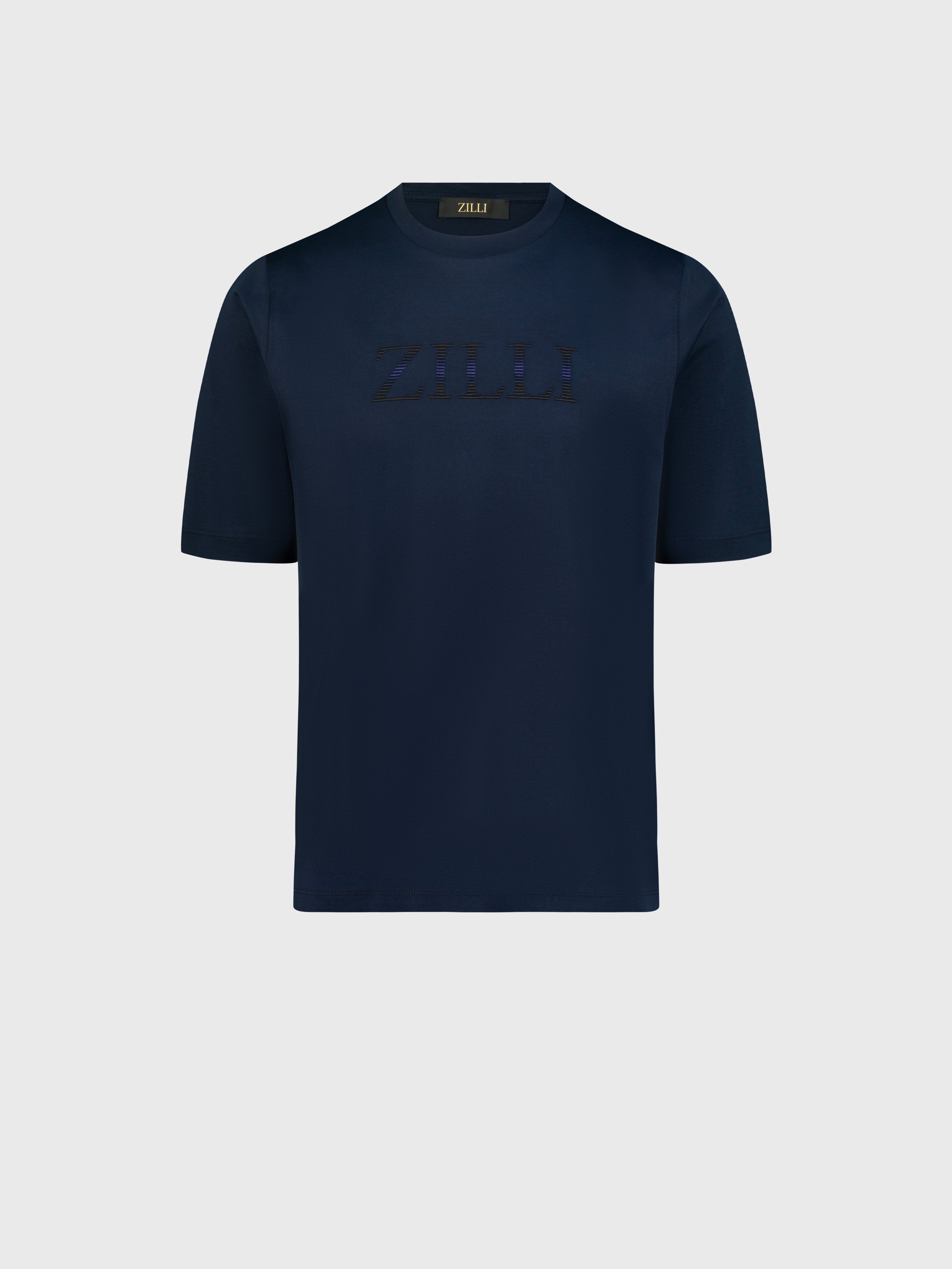 Футболка с градиентной вышивкой Zilli Shade Dark Navy