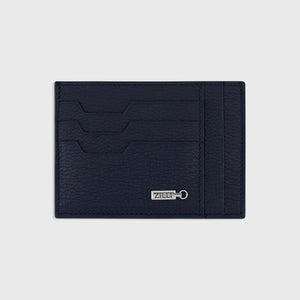 Palladium-Finish ZILLI Hardware Embellished Bi-fold Wallet - Dark Navy