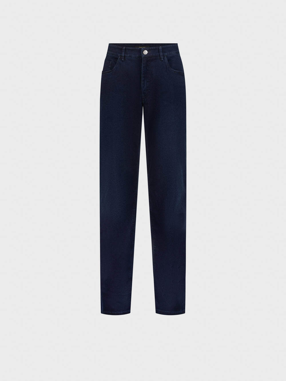 Хлопковые брюки из денима с крокодиловыми узорами - Синий