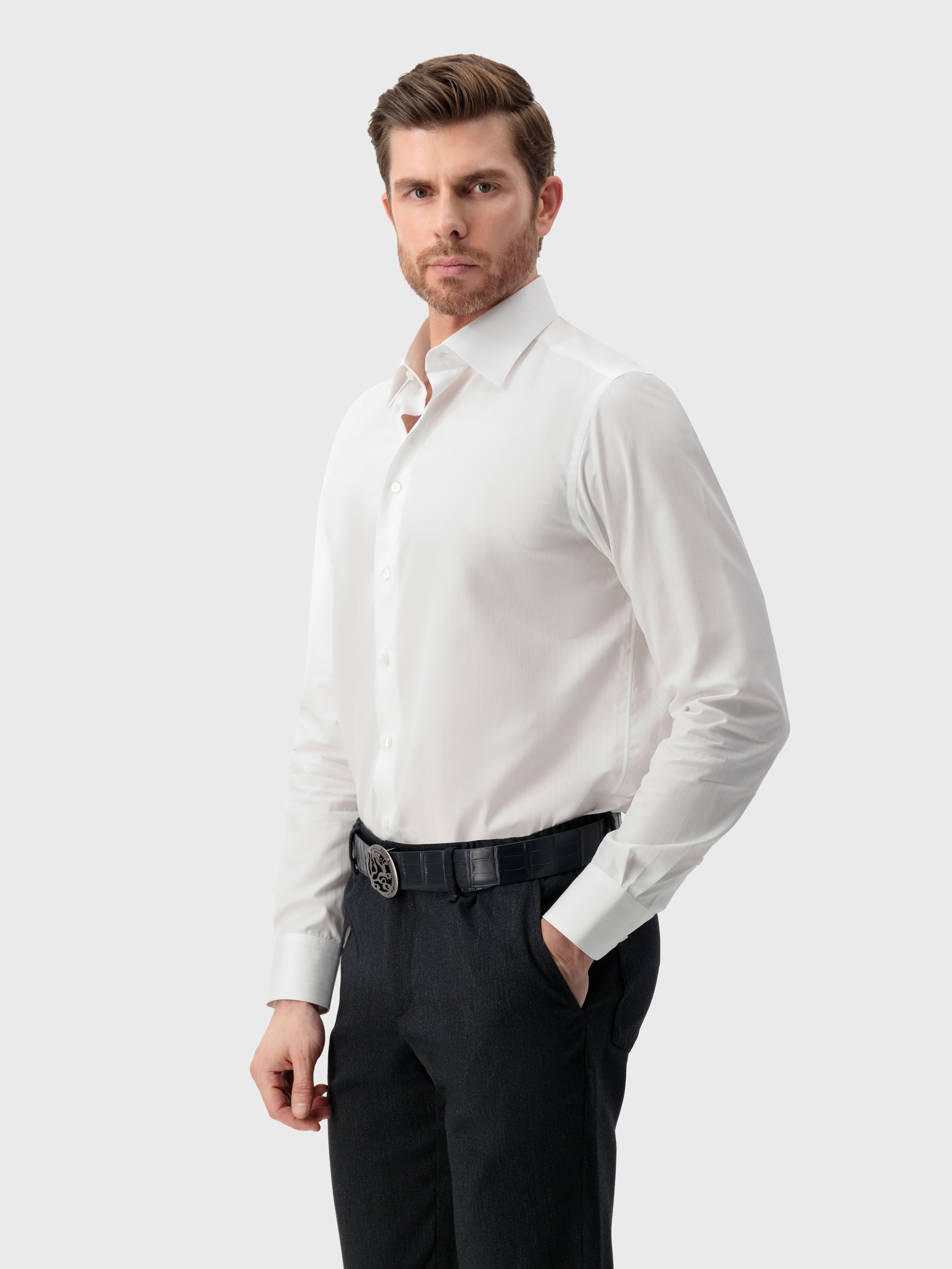 Классическая хлопковая рубашка белого цвета