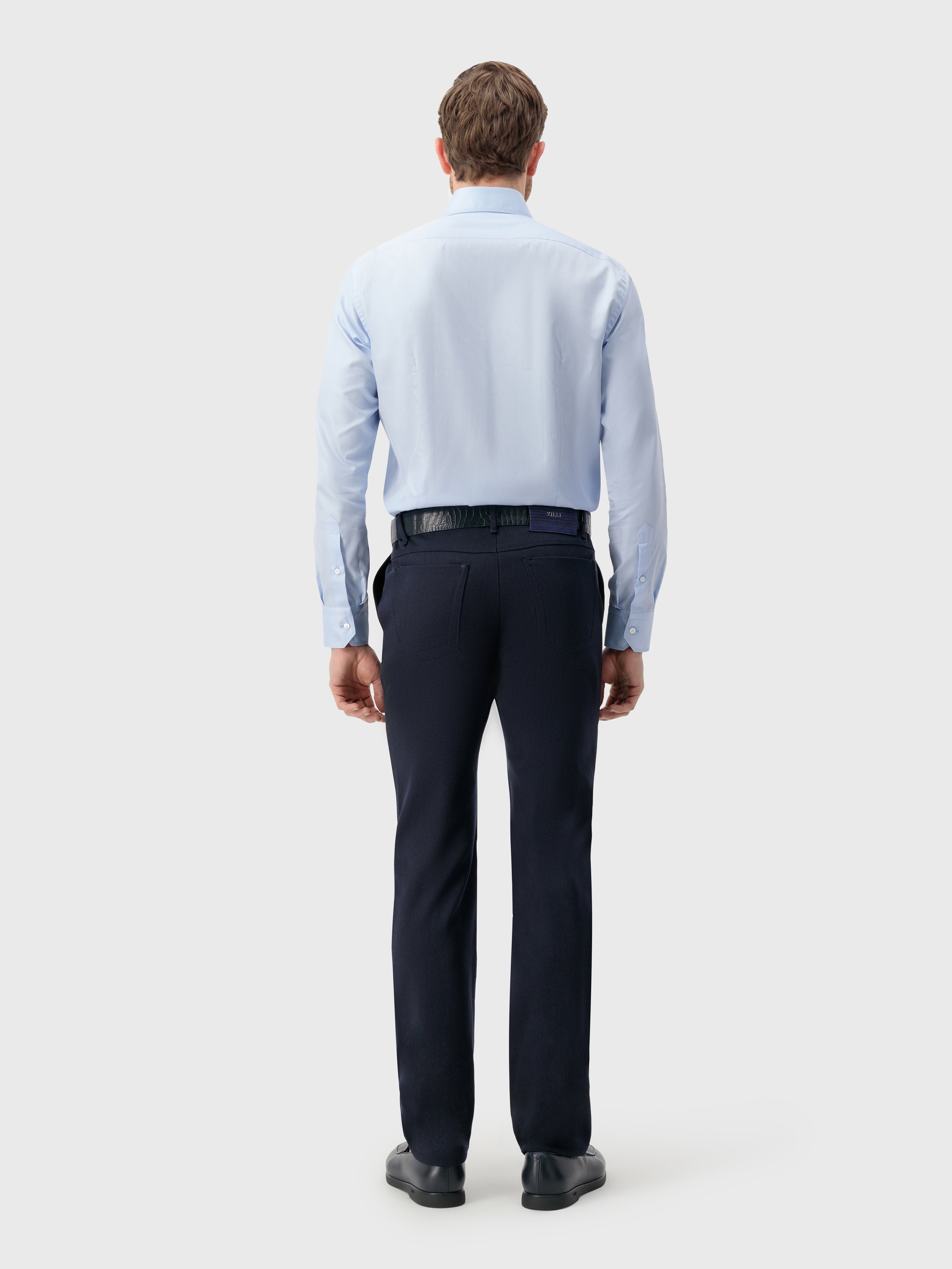 Хлопковая рубашка с тройной строчкой Sky