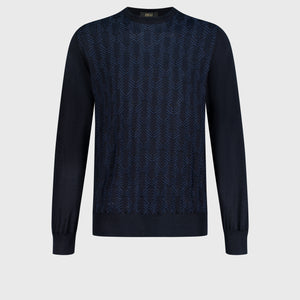 Пуловер с круглым вырезом темно-темноморского цвета