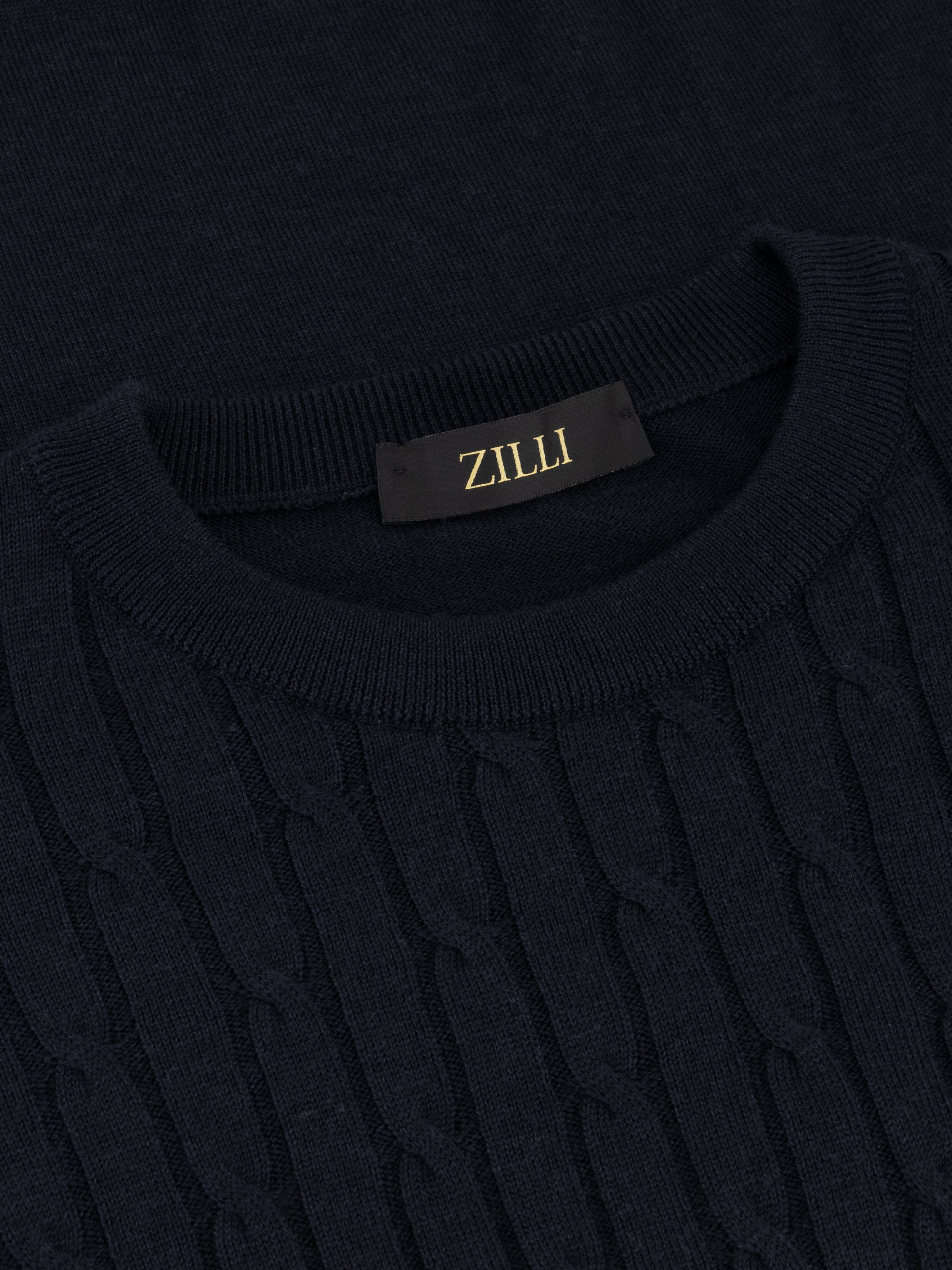 Пуловер с узором Cable Knit Dark Navy