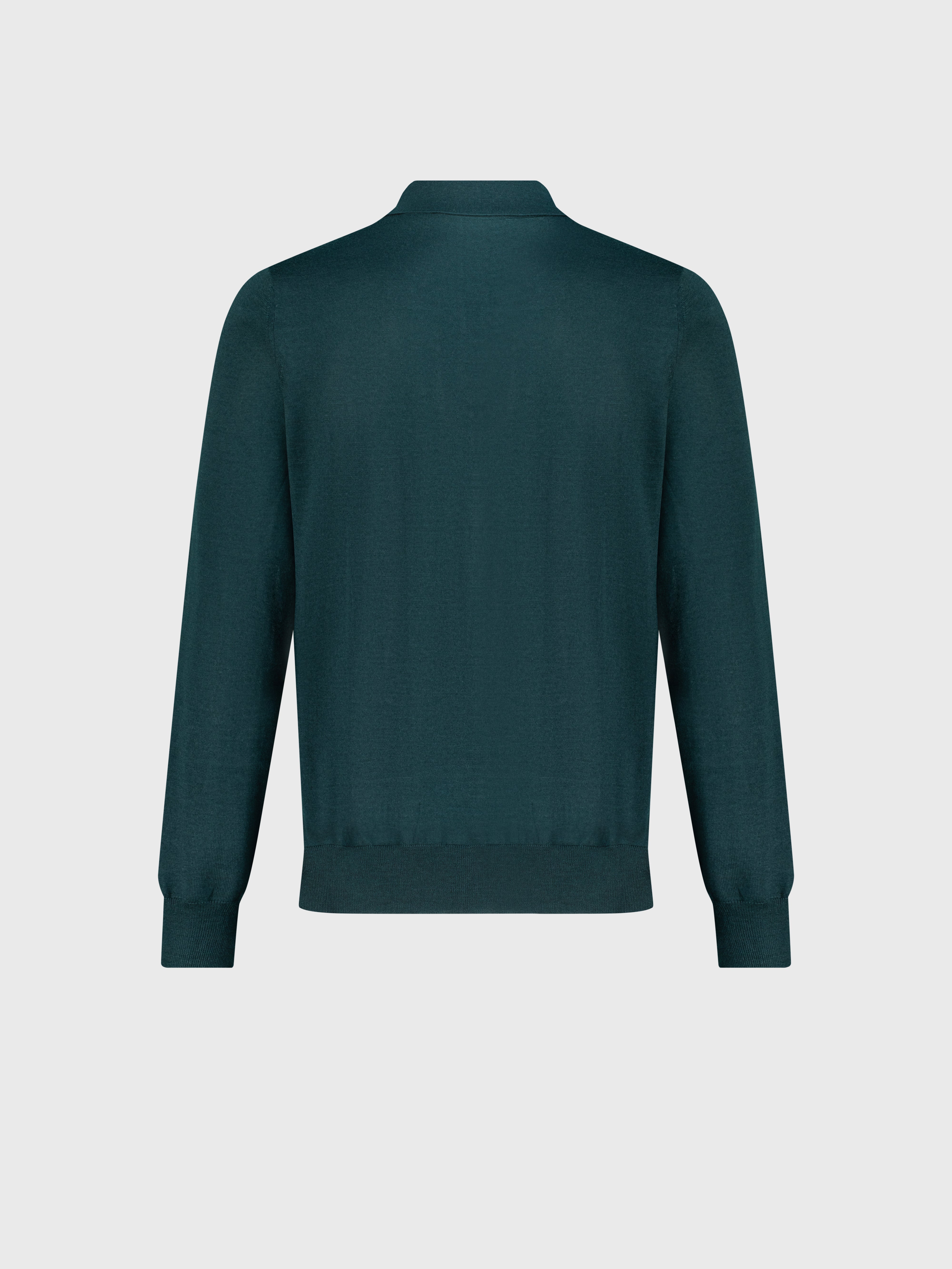 Поло на молнии с геометрическим жаккардовым переплетением Темно-зеленый
