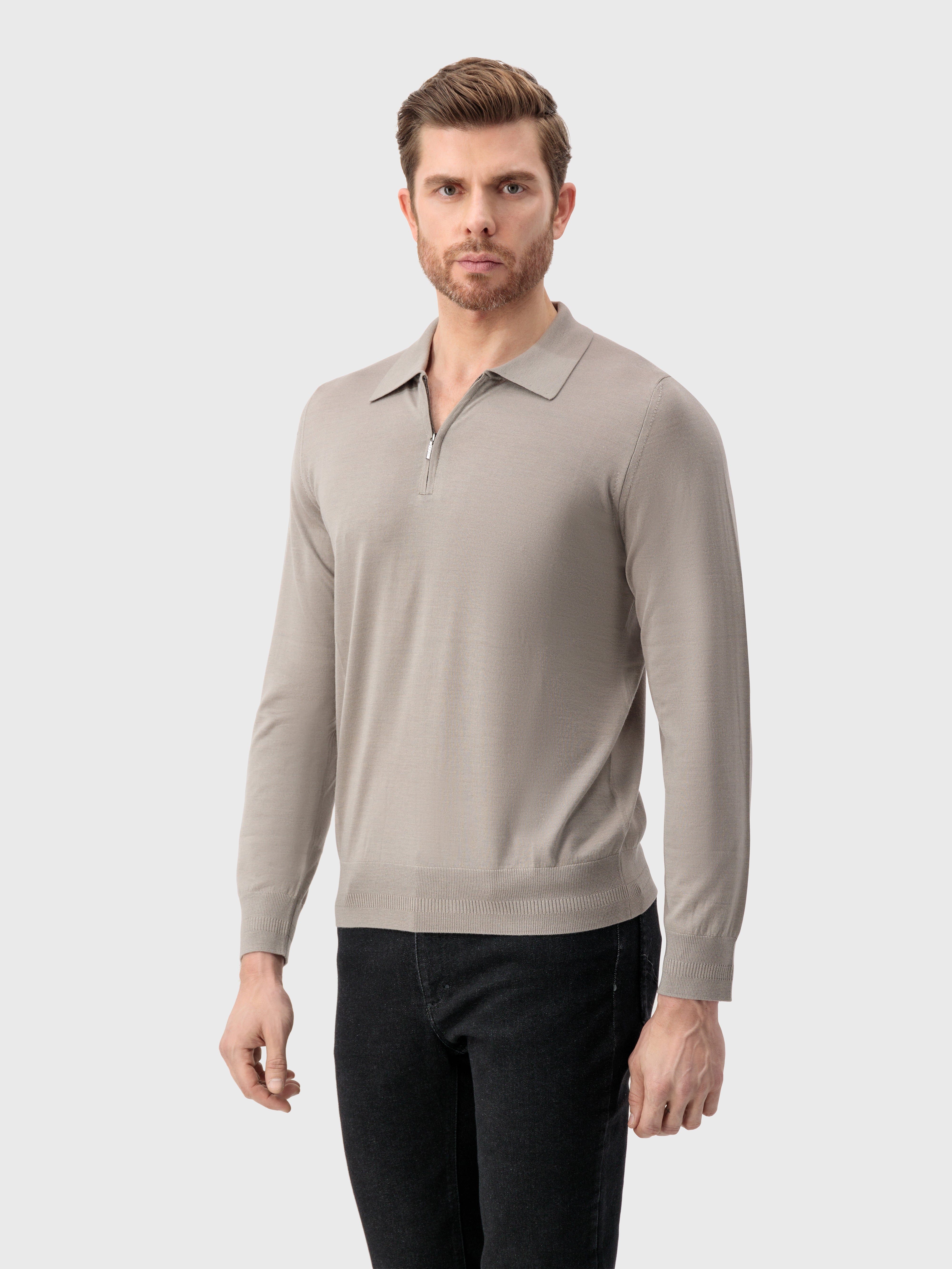 Поло на молнии Blond Fawn