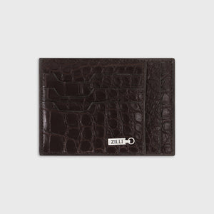 Кожаный держатель для карт - коричневый