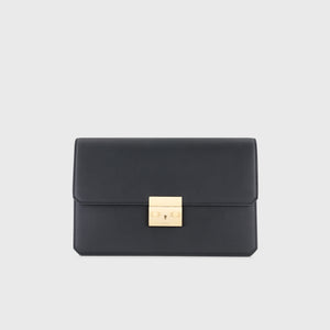 Сумка-клатч из телячьей кожи черная