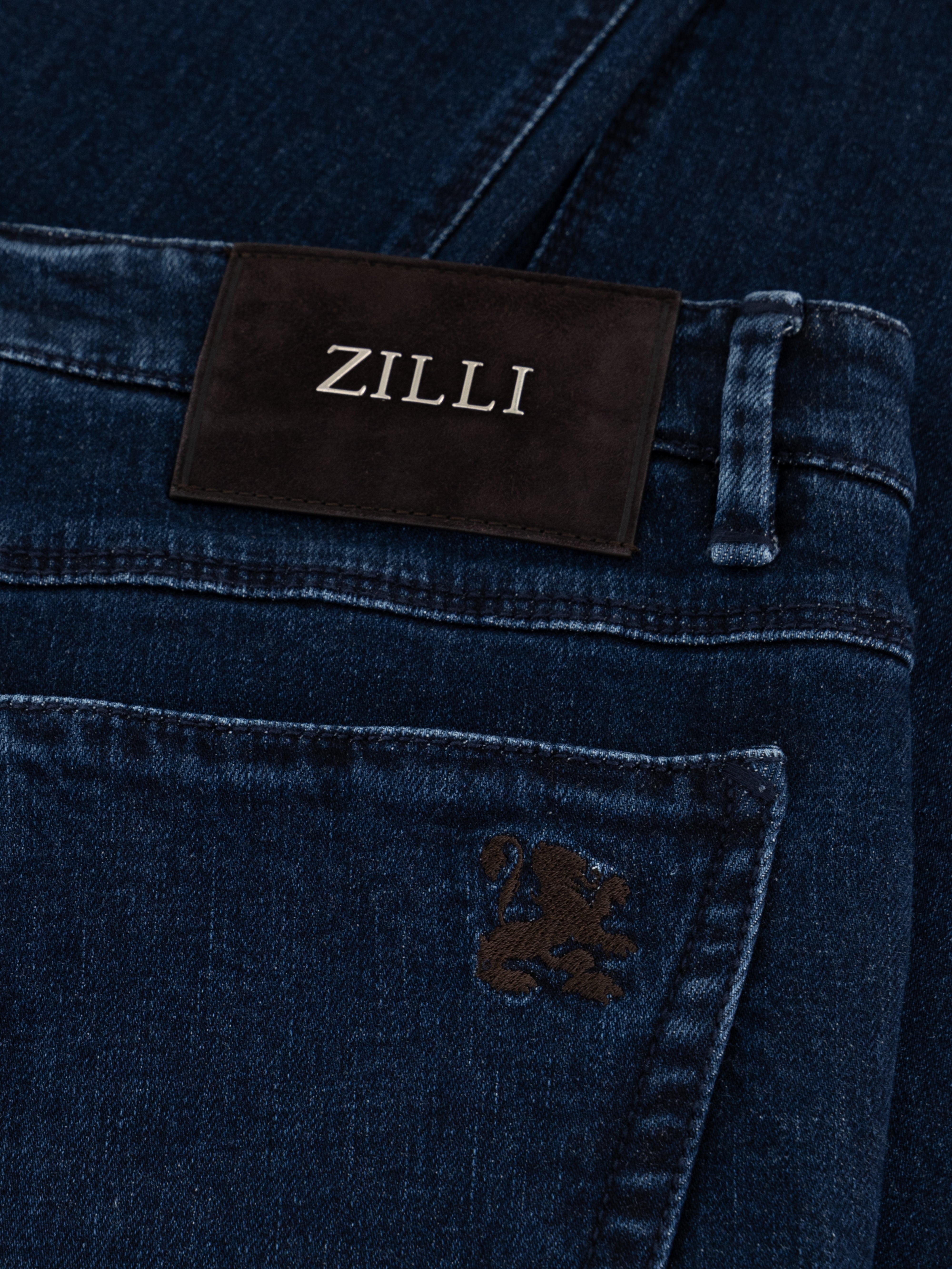 Хлопковые джинсы синего цвета