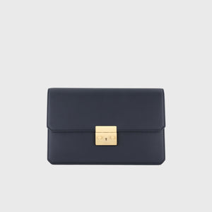 Сумка-клатч из телячьей кожи сине-морского цвета