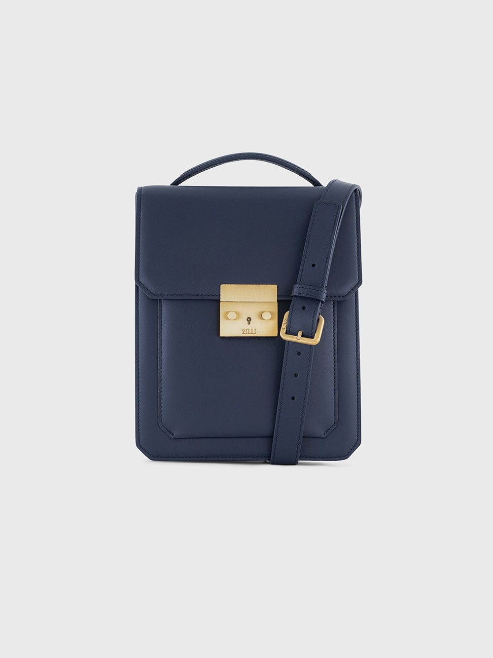 Сумка на плечо из телячьей кожи - синий морской