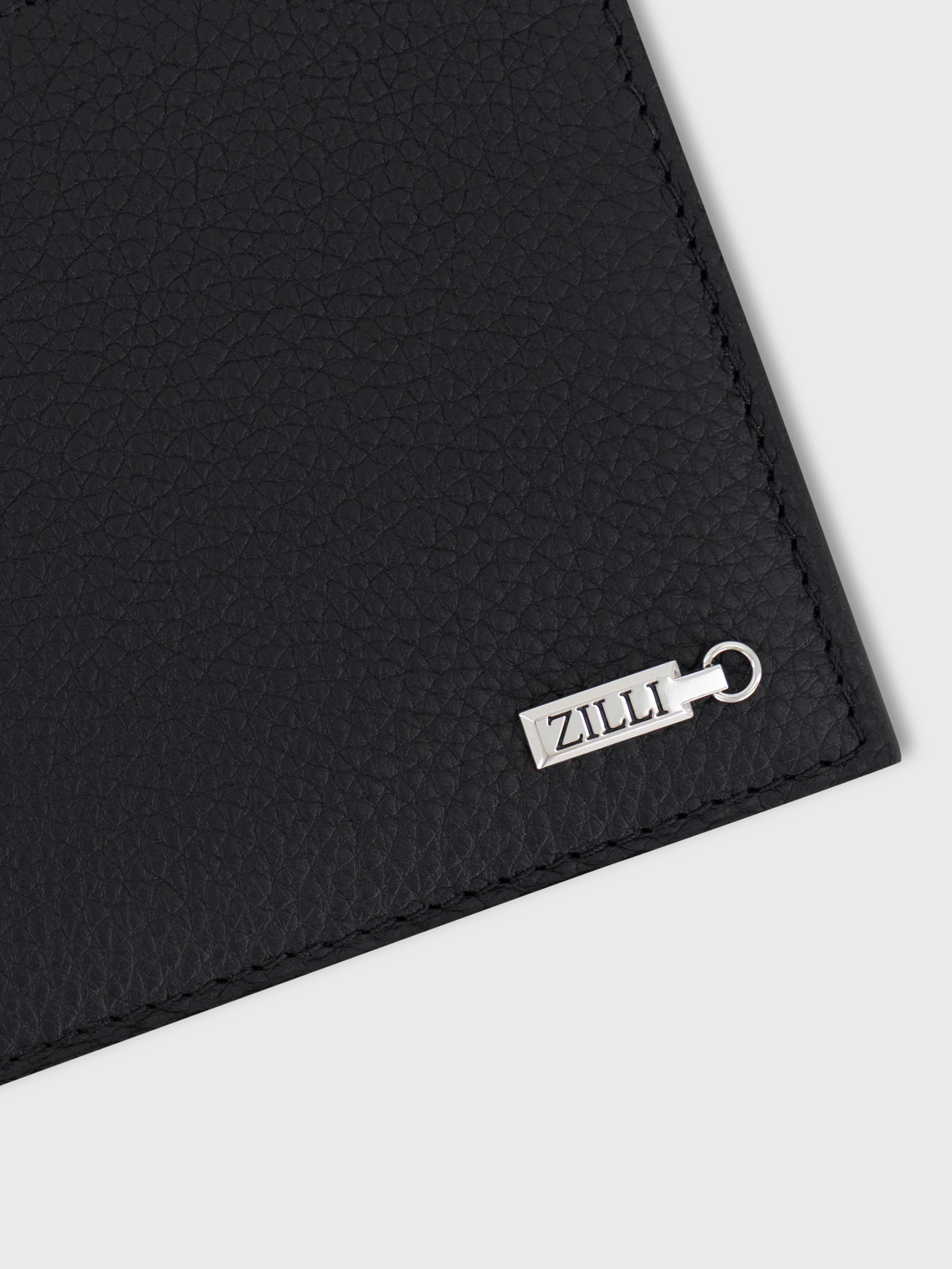 Кошелек Bi-fold из телячьей кожи с галькой - Черный