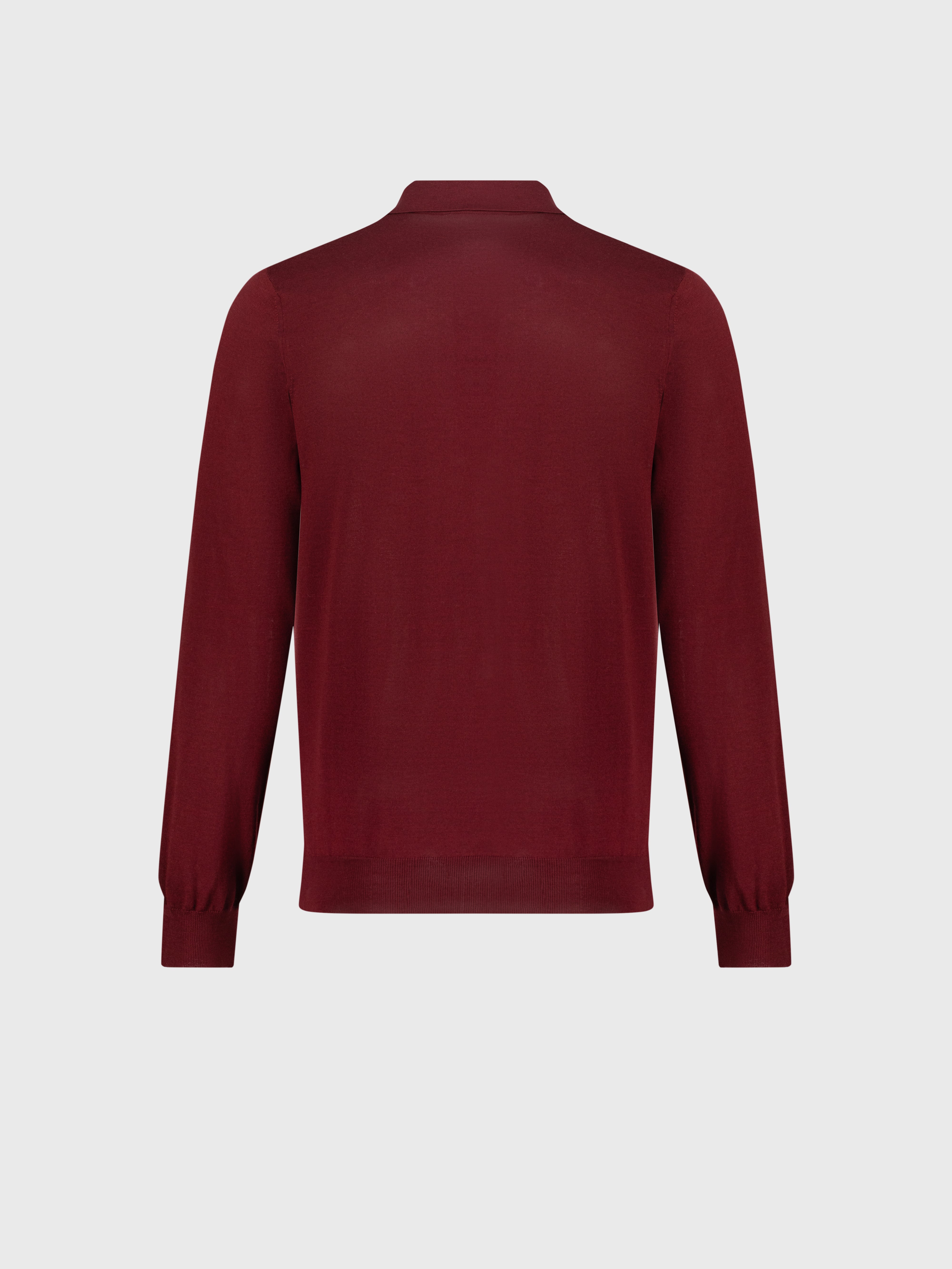 Трикотажное поло на молнии из кашемира и шелка бордо