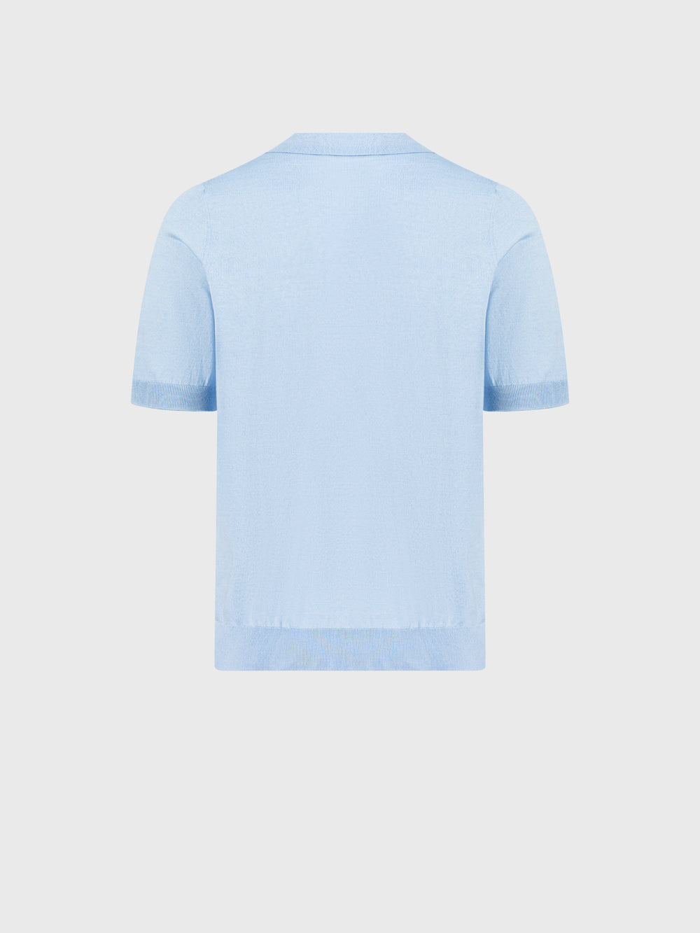 Поло из шелка и хлопка с диагональным жаккардовым плетением - Оксфордский синий