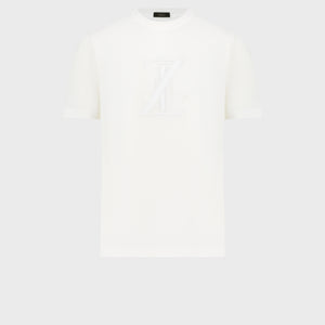 Хлопковая рубашка с вышивкой ZILLI - Натуральный белый