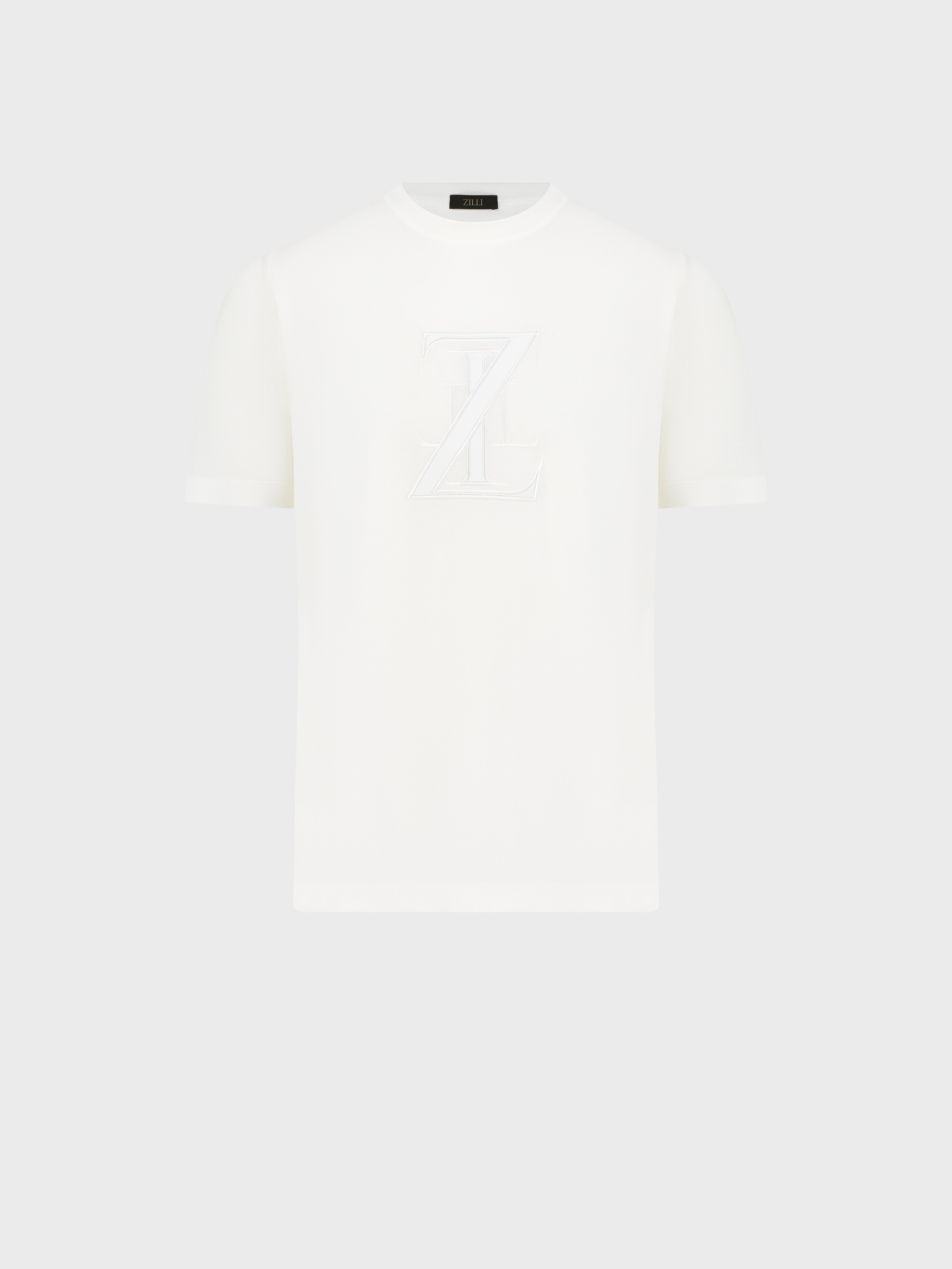 Хлопковая рубашка с вышивкой ZILLI - Натуральный белый