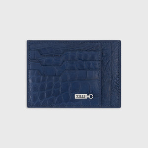 Кожаный держатель для карт - Синие джинсы