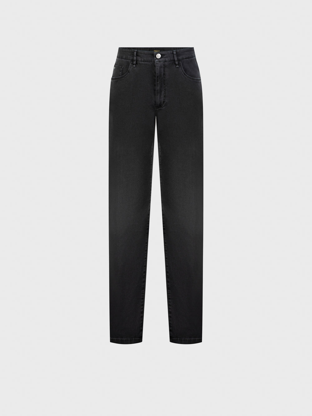 Брюки Slim Fit "Big Lion" с вышивкой из денима и хлопка - серый антрацит