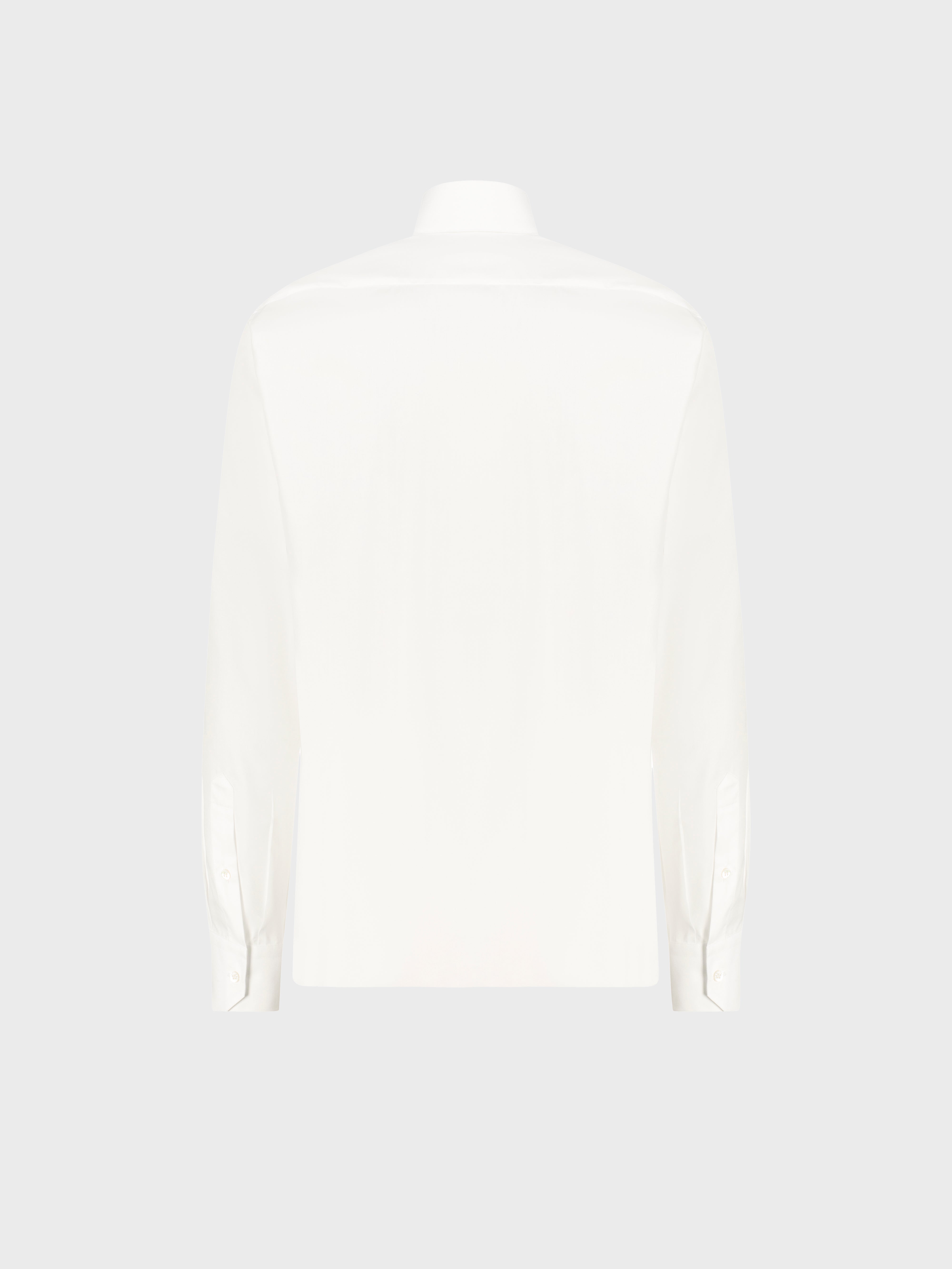 Хлопковая рубашка с одним отложным воротником - Белый