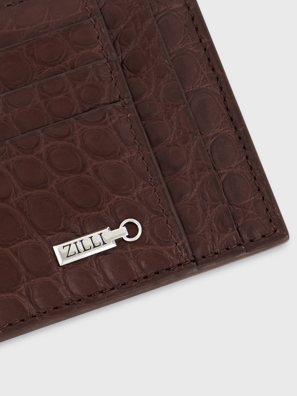 Кожаный держатель для карт - каштан