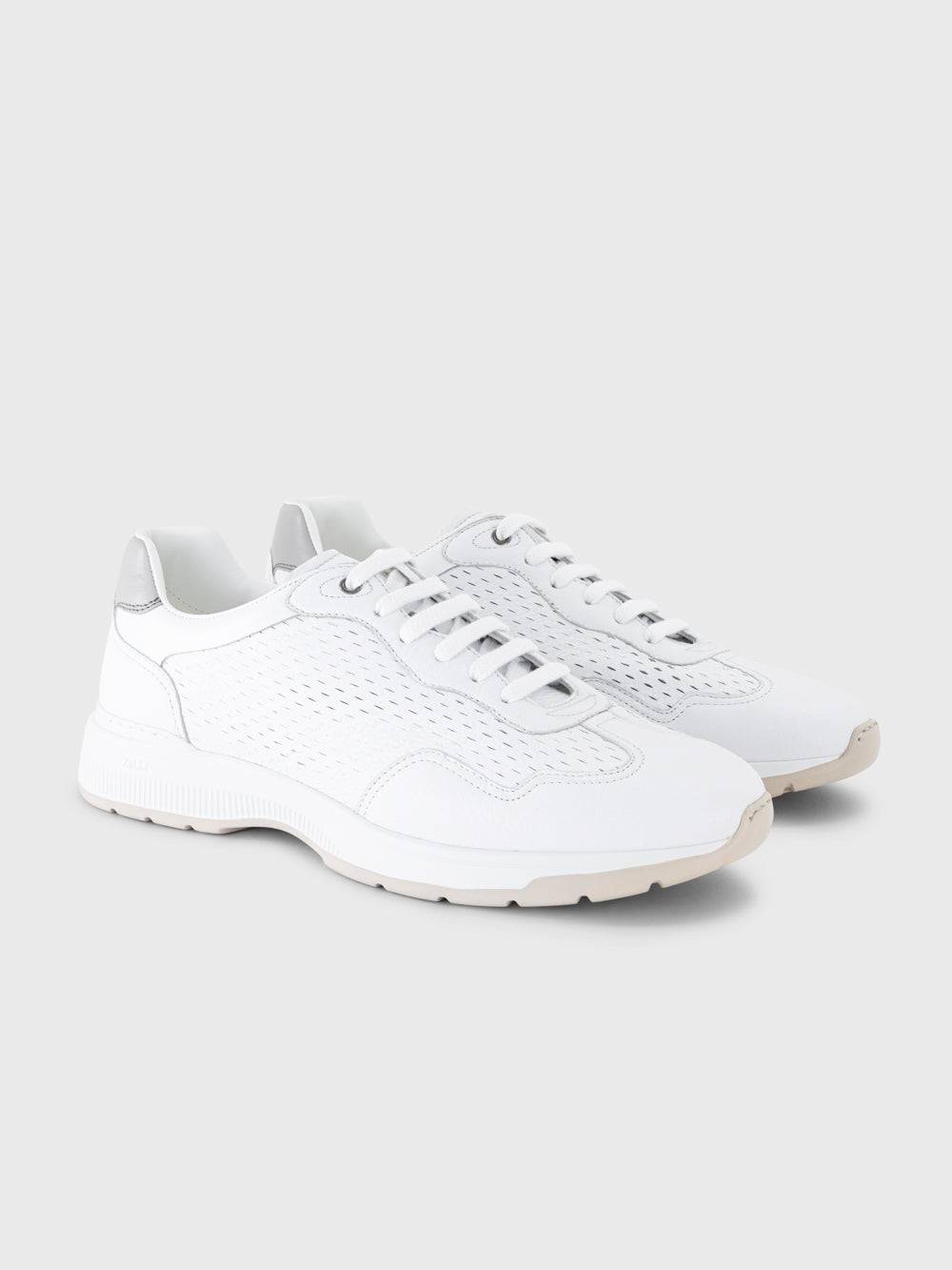 Кожаные низкие кроссовки - Белый