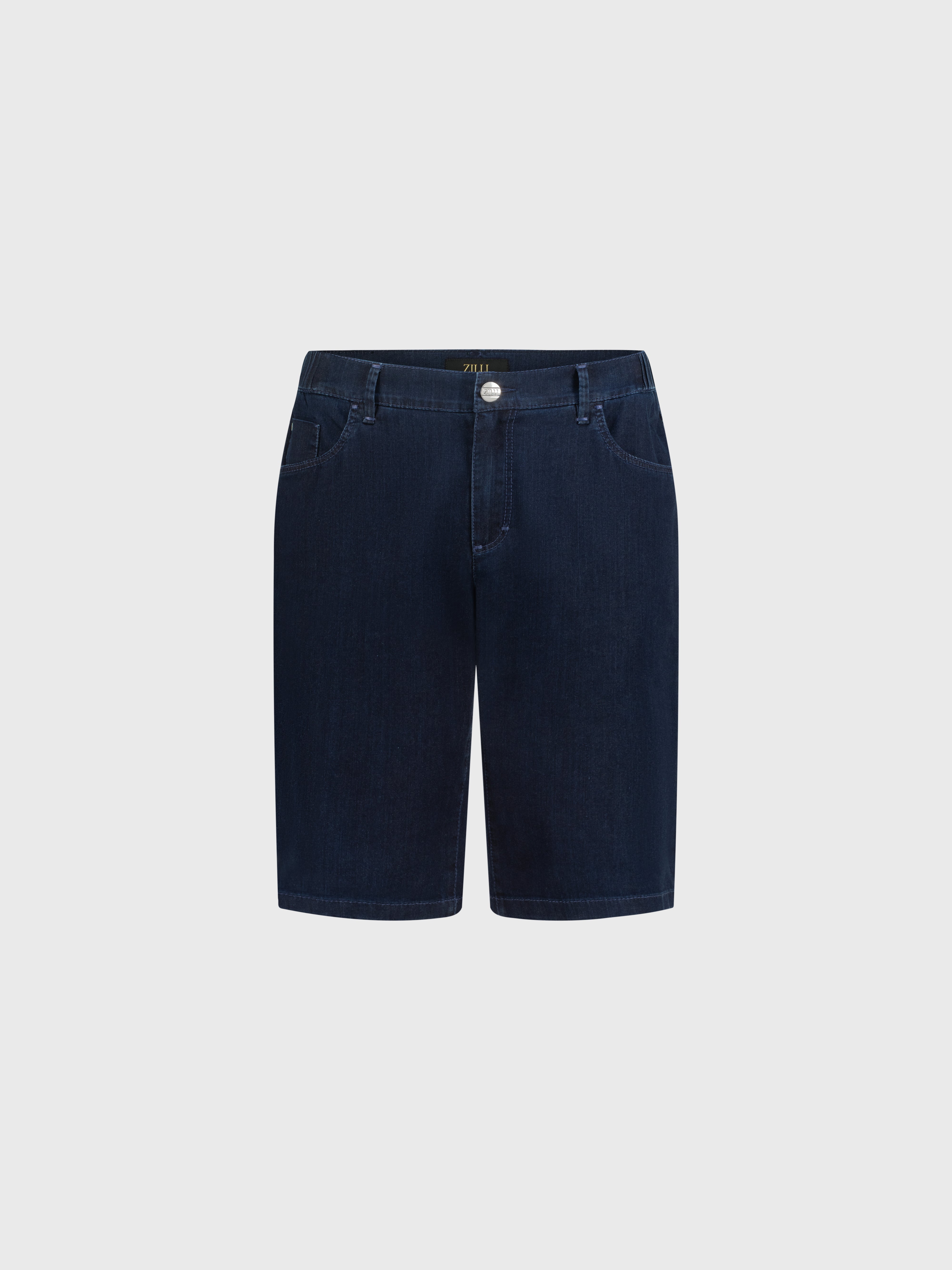 Хлопковые джинсовые шорты с вышивкой ZILLI - Синие джинсы