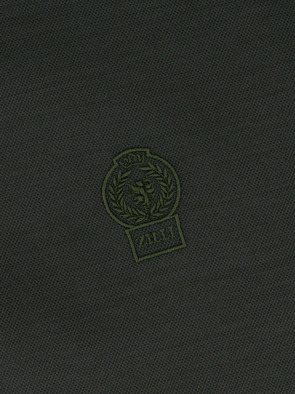 Хлопковая футболка с вышивкой "ZILLI Crest" - глубокий военный