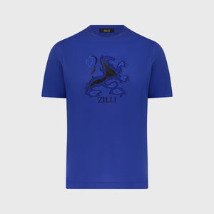 Футболка с вышивкой логотипа - Электрический синий