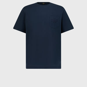 Хлопковая рубашка с нагрудным карманом ZILLI - Синий ВМФ