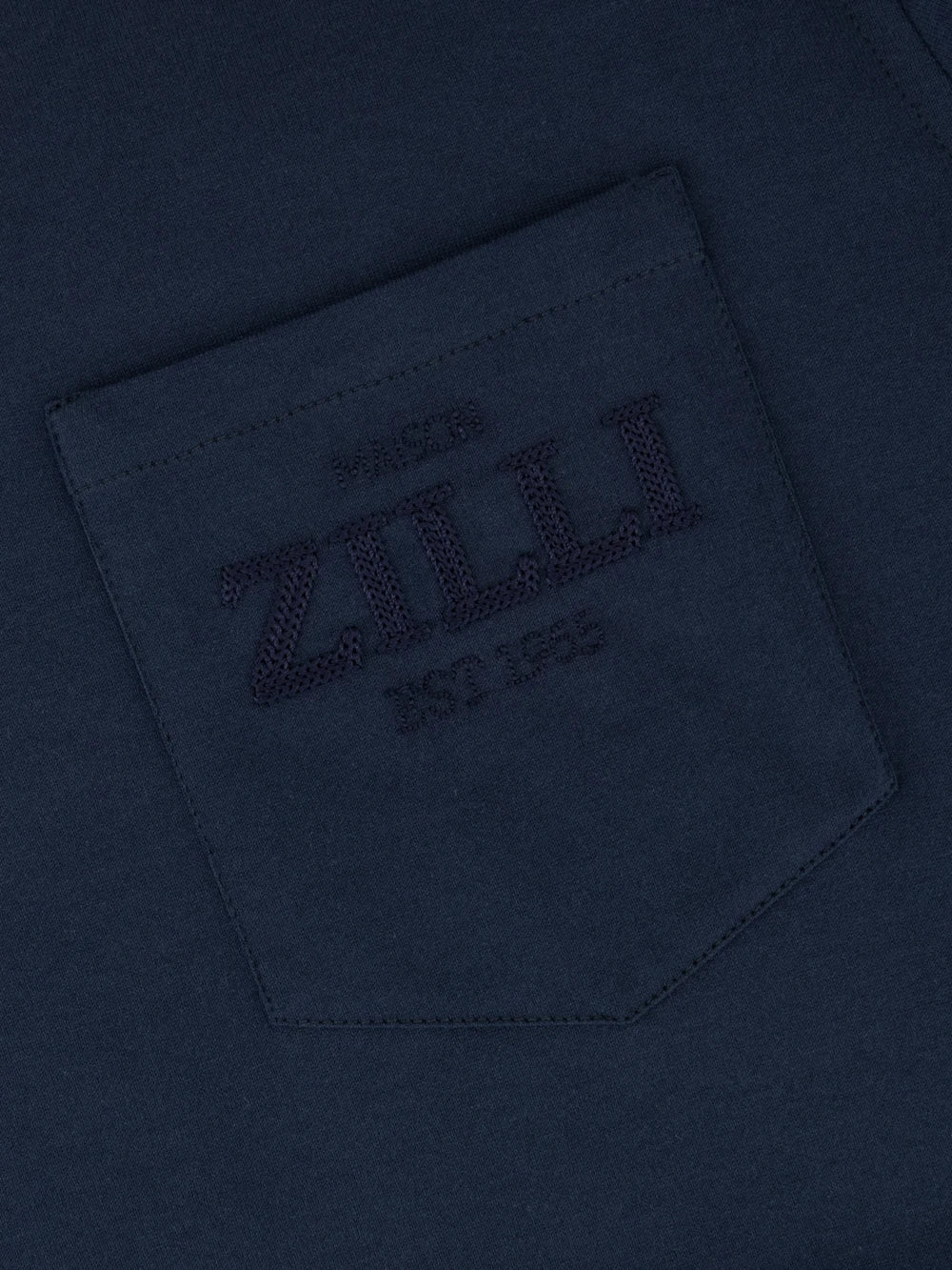 Хлопковая рубашка с нагрудным карманом ZILLI - Синий ВМФ