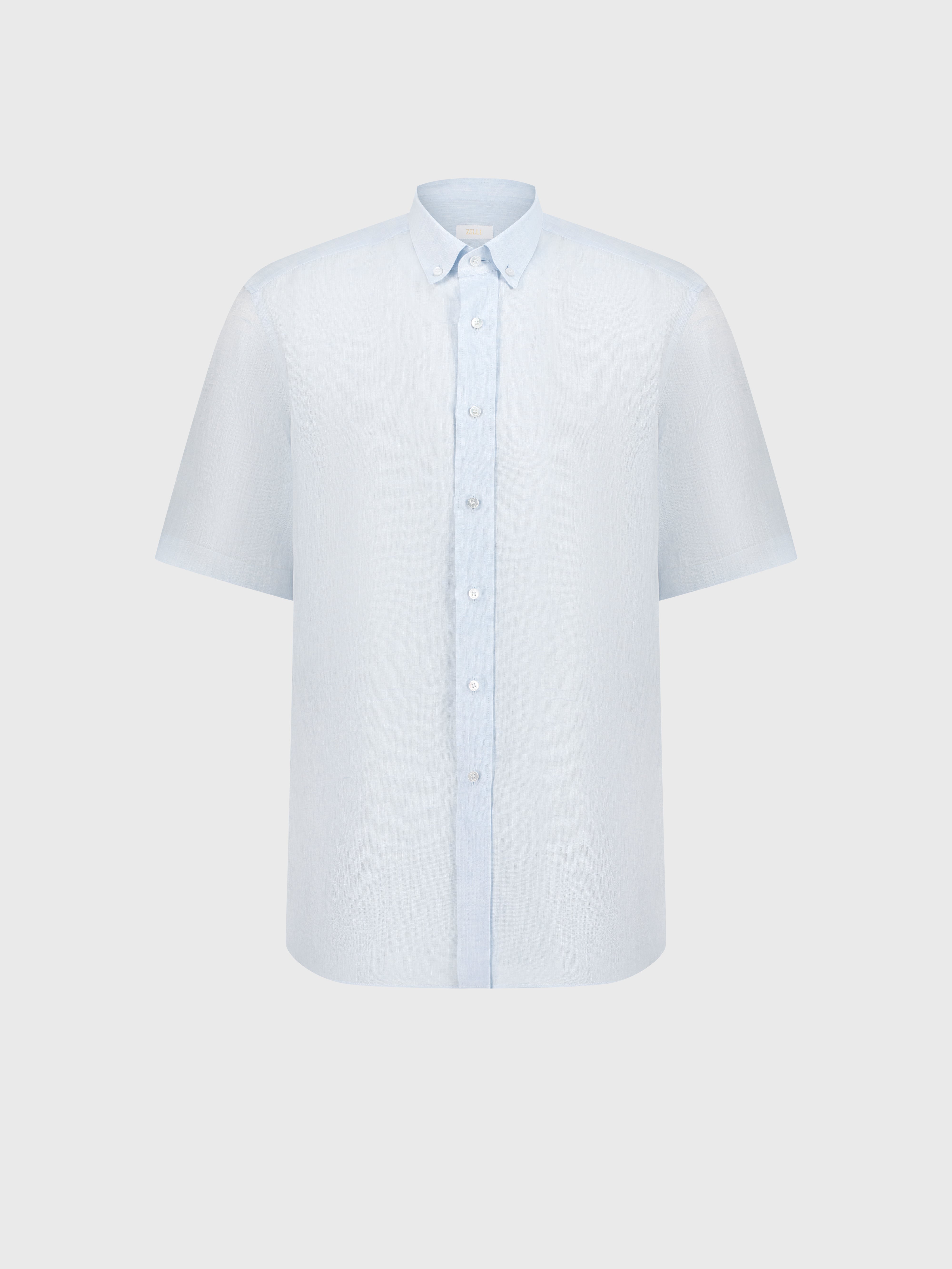 Льняная рубашка - оксфордский синий