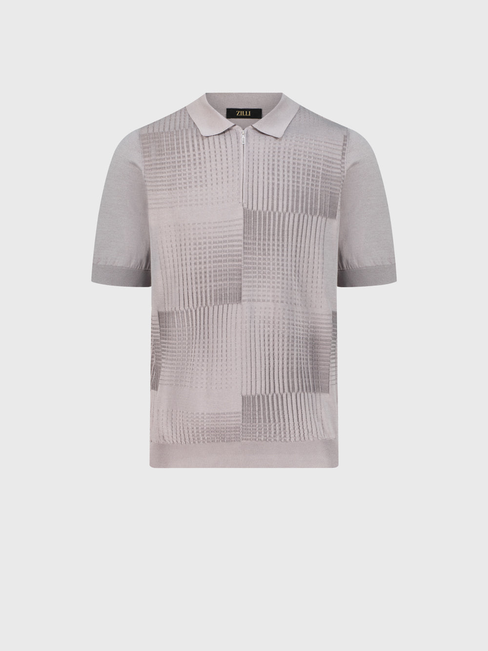 Поло из шелка и хлопка "Квадрат" - пармский фиолетовый