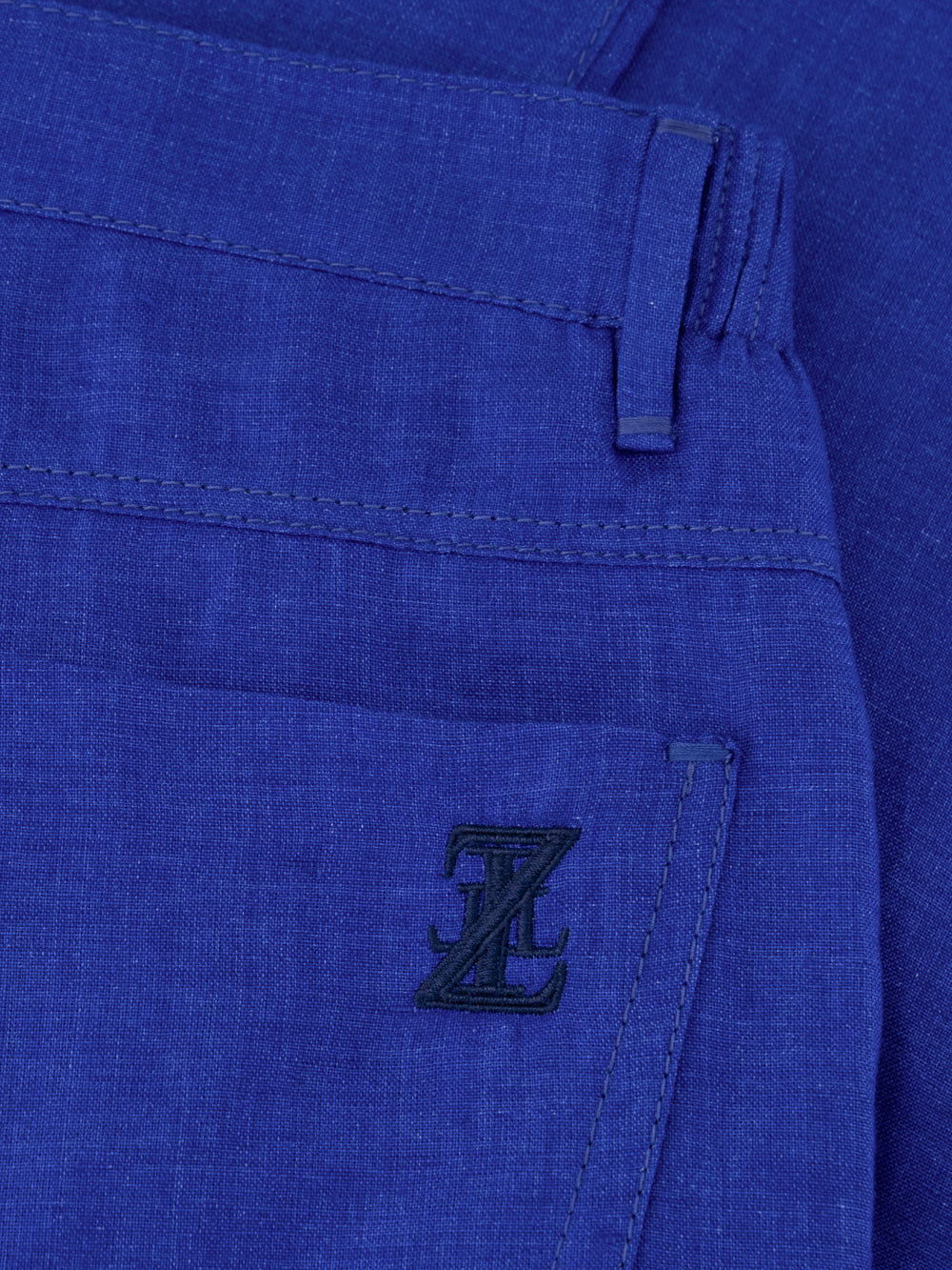 Льняные брюки в обтяжку - Синий Королевский