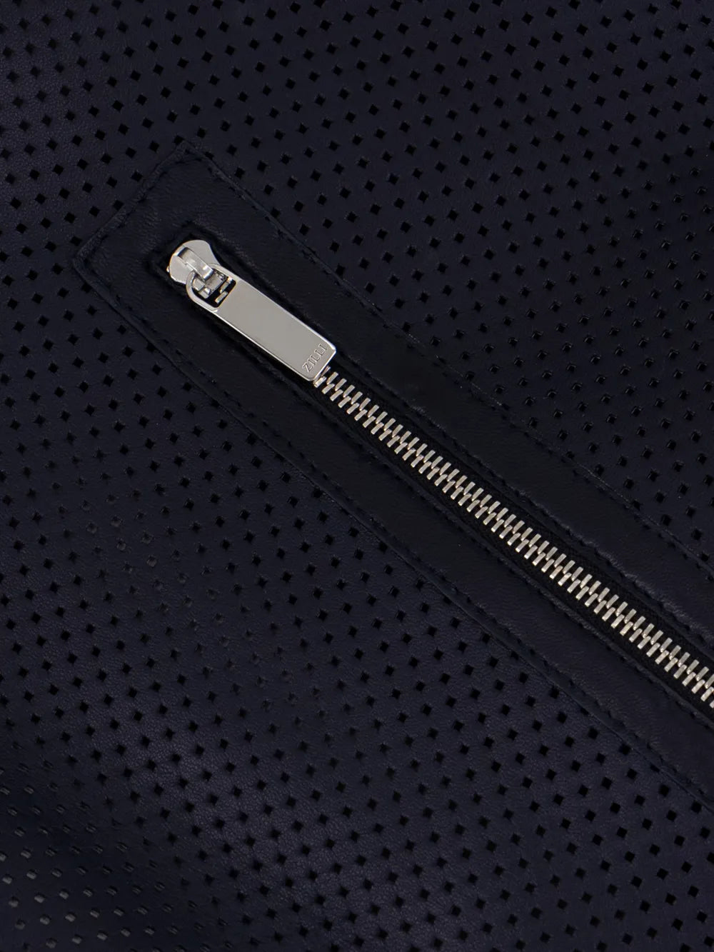 Куртка-бомбер из перфорированной кожи - синий, морской и светло-серый