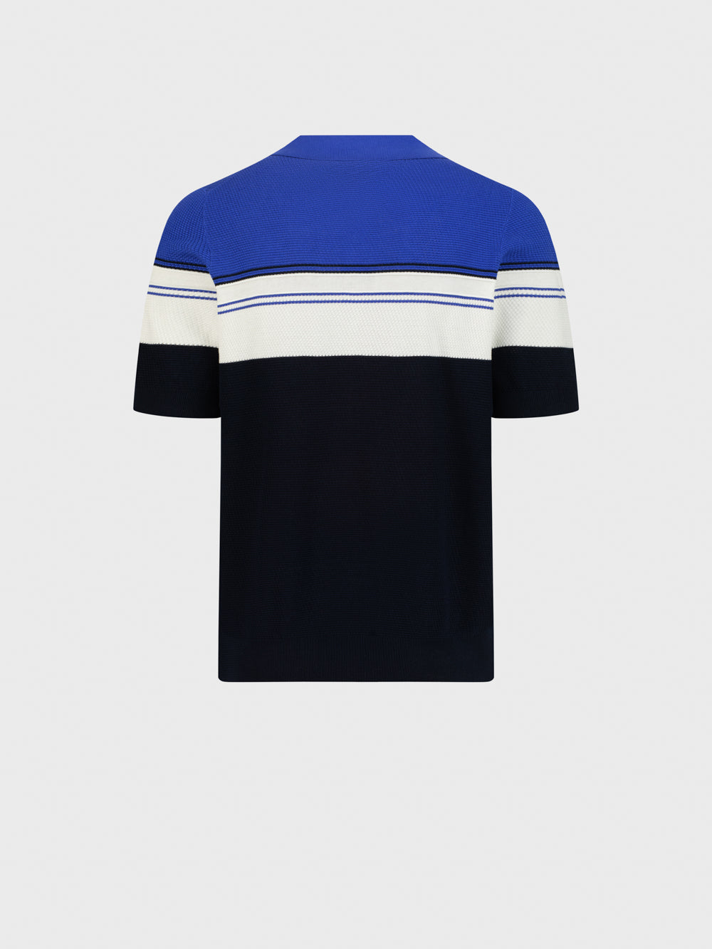 Рубашка-поло в полоску - синий морской, натуральный белый и синий электрический