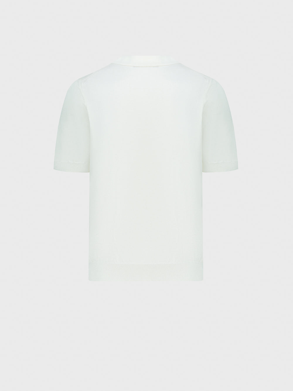 Рубашка-поло из шелкового трикотажа с геометрическим узором - Натуральный белый