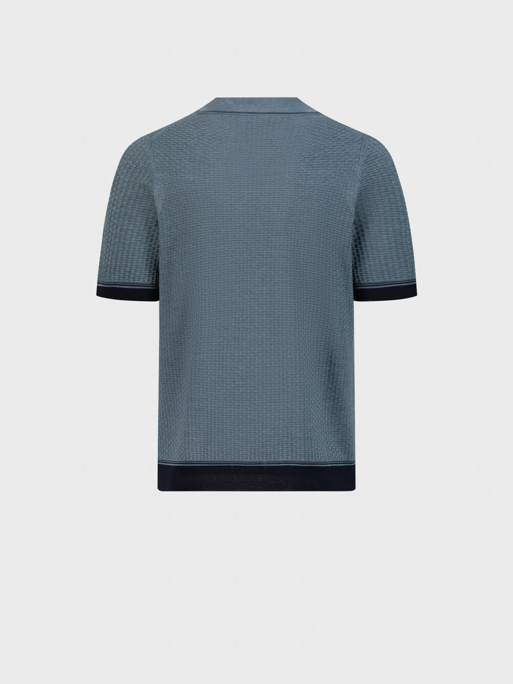 Рубашка-поло из шелкового трикотажа с геометрическим узором - Глубокий малахит